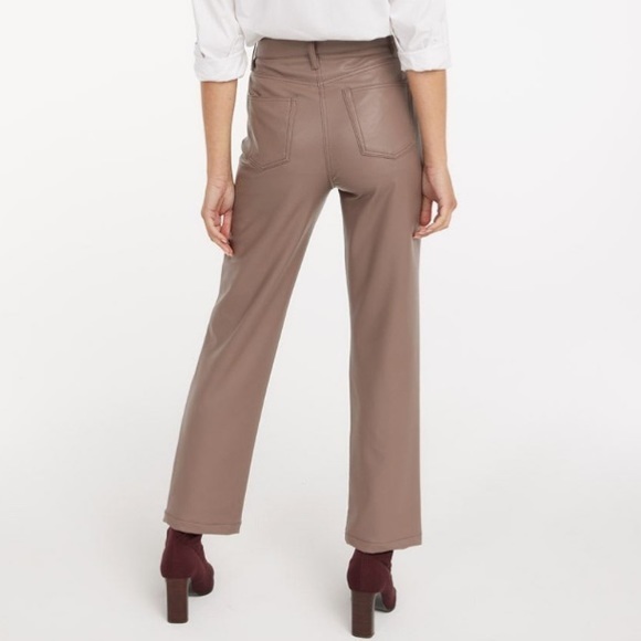 Reitmans High-Waisted Straight-Leg Vegan Leather Pants NWT - Picture 2 of 6
